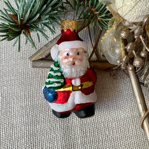 Santa Christmas glass ornaments, blown hand painted glass figurine, handmade Christmas ornament, Christmas gift 2022 image 9
