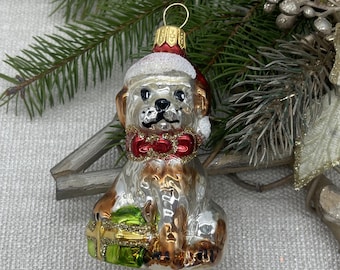 Dog Christmas glass ornament,family christmas ornament,friend christmas gift,new home christmas ornament 2025 - Festive Holiday Decor