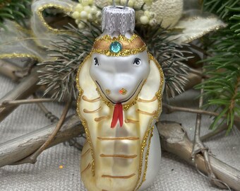 Decorazione natalizia in vetro a forma di serpente bianco, decorazione natalizia per la famiglia, regalo di Natale per gli amici, decorazione natalizia per la nuova casa 2025 - Decorazione festiva per le vacanze