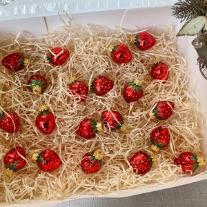 Strawberry collection Christmas glass Ornaments, 20 handmade Christmas glass ornaments traditional decorations, vintage XMAS ornaments