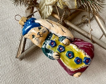 Décorations De Noël En Verre CHAT, Figurine En Verre Soufflé Peint à La Main, Décorations De Noël Soviétiques D'arbre De Noël, Cadeau De Noël - France