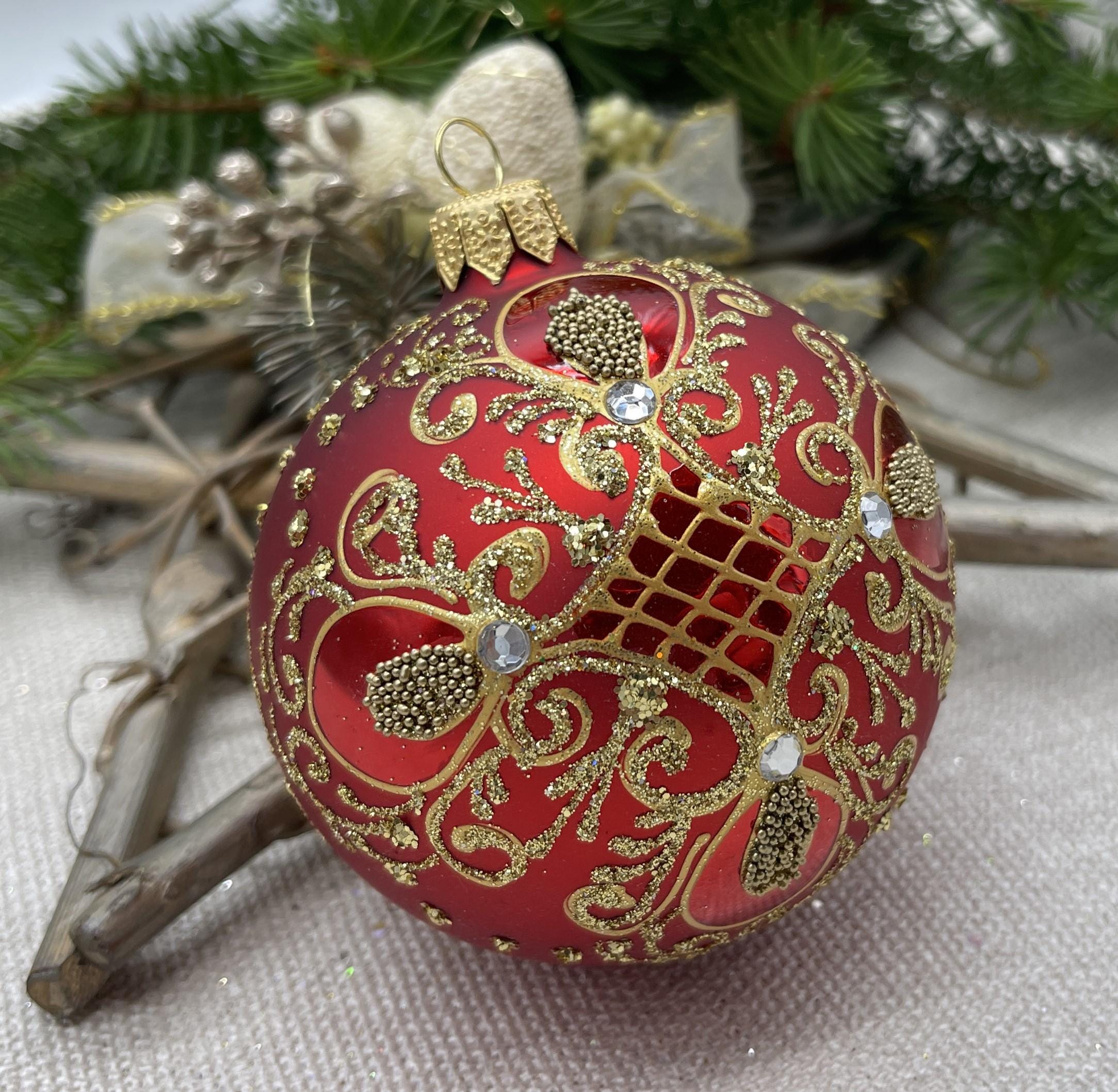 Set Of 12 Vintage Glass Christmas Baubles | Rex London (dotcomgiftshop