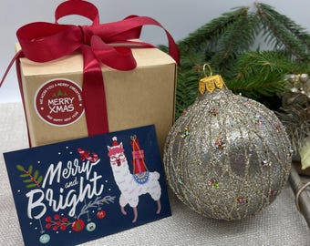 Best Christmas gift, Christmas glass ornament, Personalized Christmas gifts, business christmas gifts, teacher gift, bulk XMAS gifts