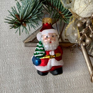 Santa Christmas glass ornaments, blown hand painted glass figurine, handmade Christmas ornament, Christmas gift 2022 image 6