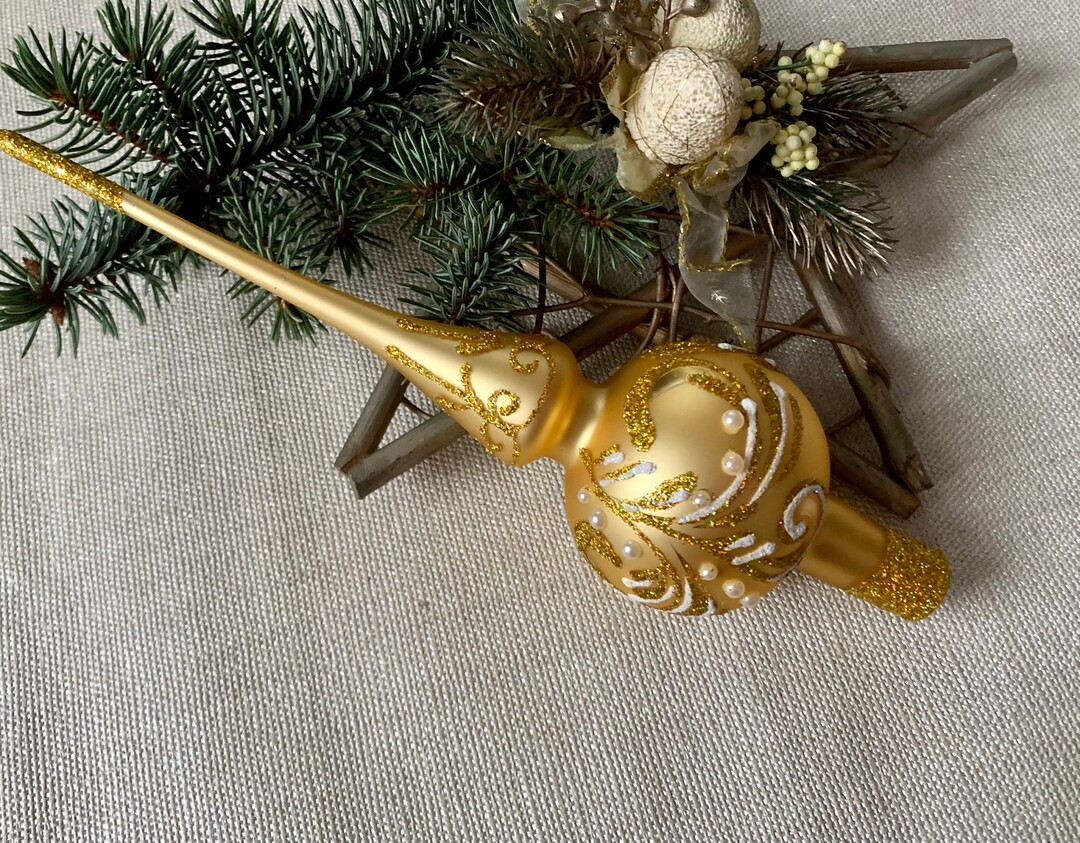 Christmas Glass Tree Topper 9 Inch,vintage Tree Topper Christmas,glass