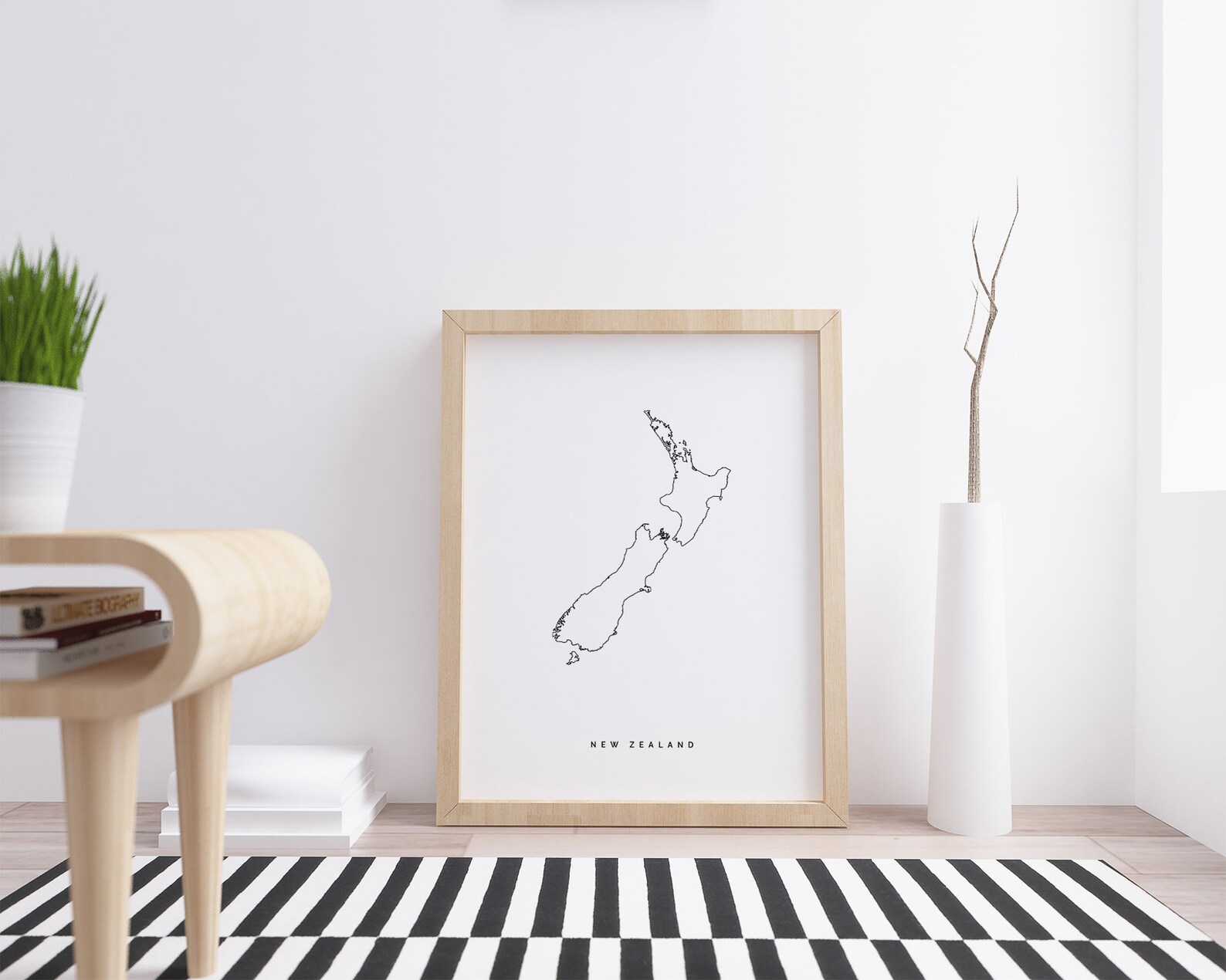 New Zealand map poster print wall art country print black | Etsy