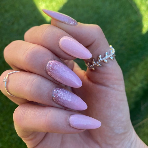 pink sparkle nail designs