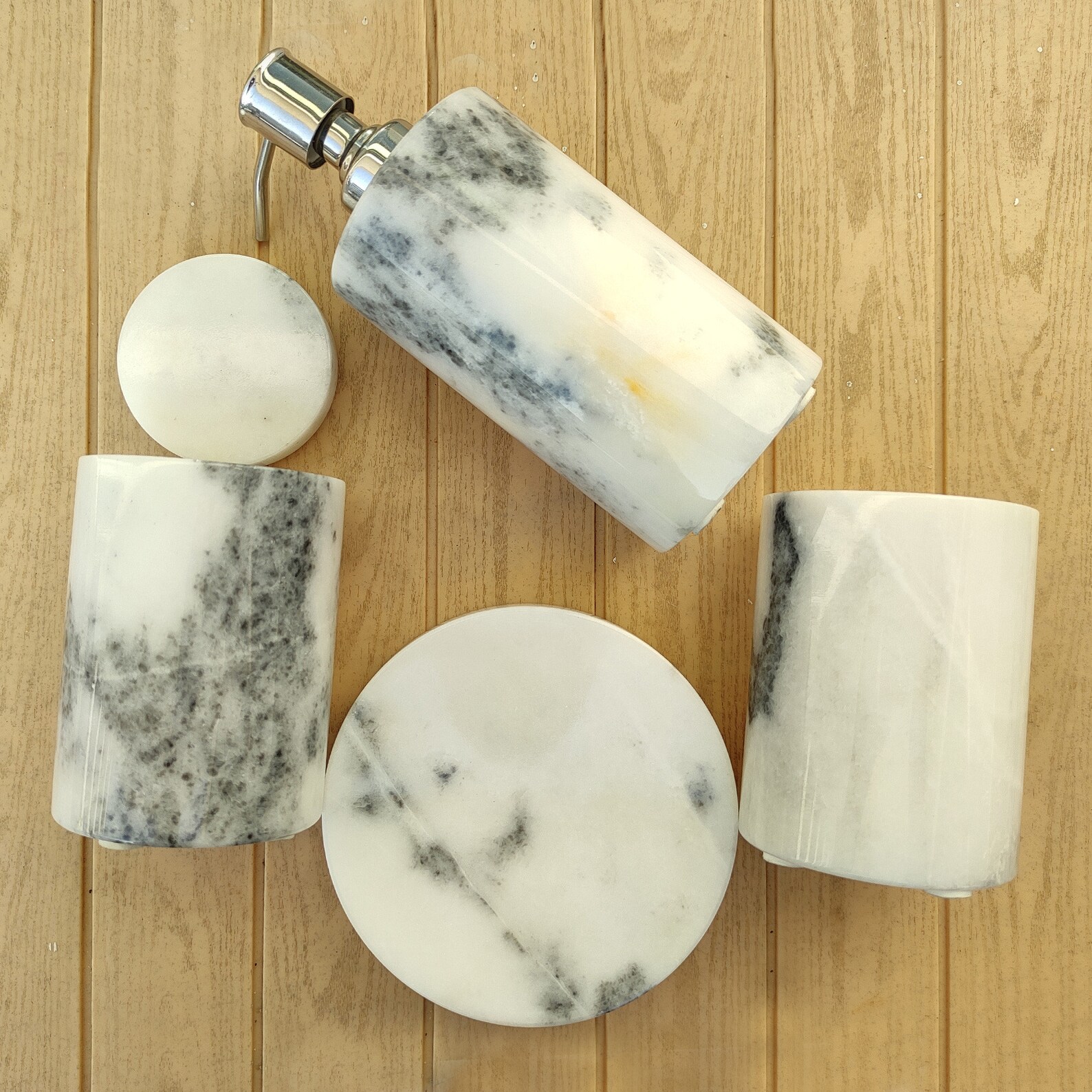 Bathroom Accessories Set Marble Bathroom Set Luxurious - Etsy
