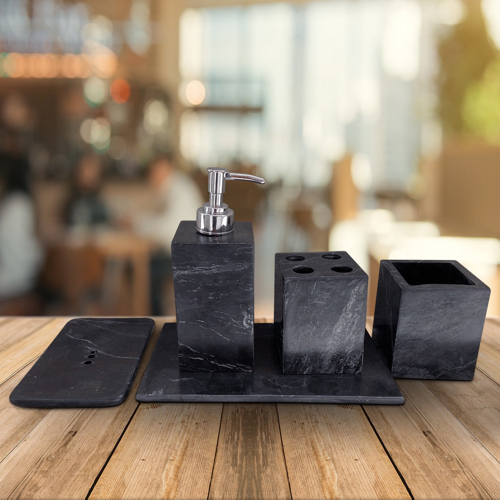 Bathroom Accessories Set of Marble Soap Dispenser Marble Etsy UK