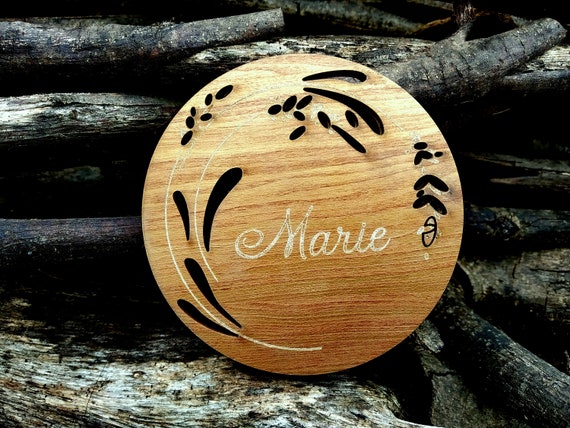 Personalized Coaster Set With Holder Wooden Custom Engraved Etsy