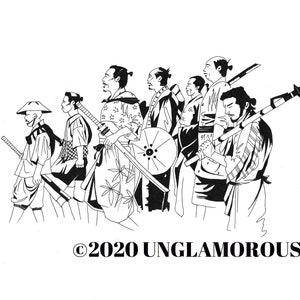 Zeven Samurai Pen Schilderij Poster