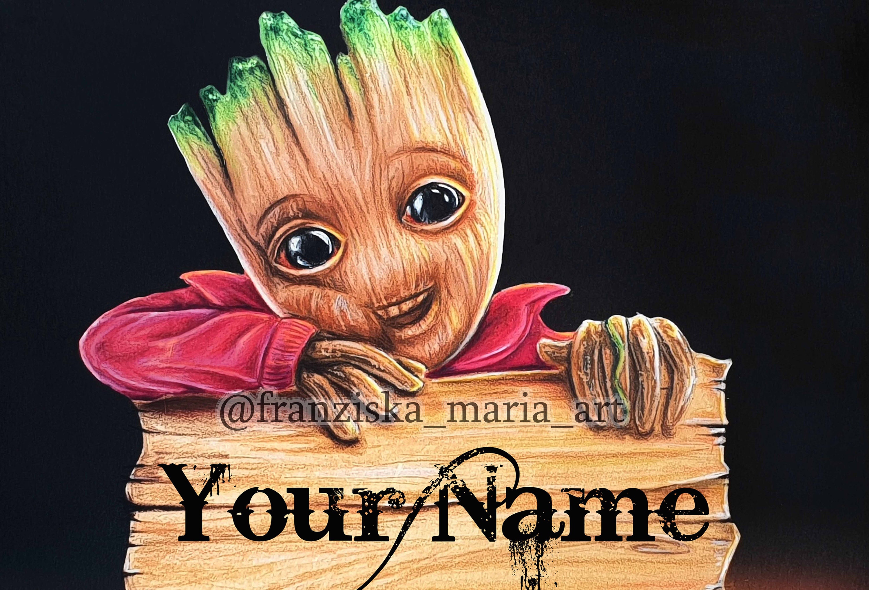 Marvel Baby Groot Drawing your Name Customized - Etsy Marvel Baby Groot Drawing your Name Customized - Etsy