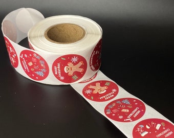8 Stück Weihnachtsgeschenk-Etikett-Aufkleber | 100% recyceltes Kraftpapier | Set | Merry Christmas | Design Geschenkdekoration
