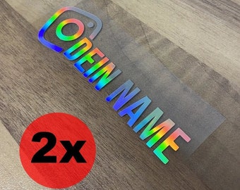 2x Nombre de Instagram personalizado premium NUEVO Y MODERNO • Pegatinas para automóviles, vidrios, regalos y mucho más...