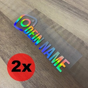 2x Nome Instagram personalizzato Premium NUOVO E MODERNO • Adesivi per auto, vetro, regali e molto altro ancora...