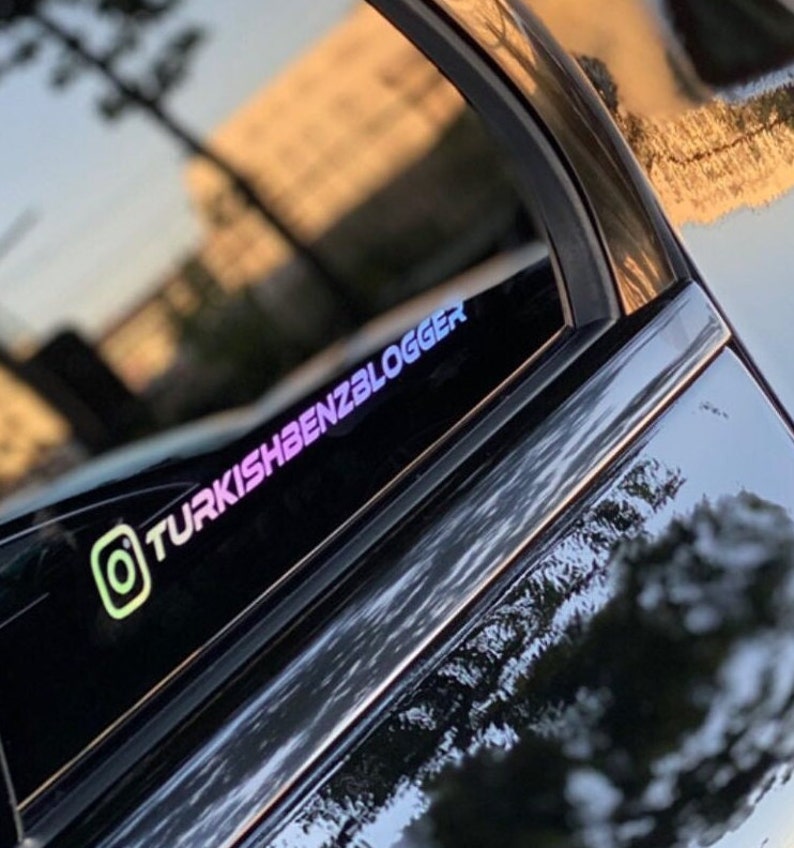 Premium Personalisierter Instagram-Name Aufkleber für Autos, Glas, Geschenke uvm... OilSlick(Regenbogen)