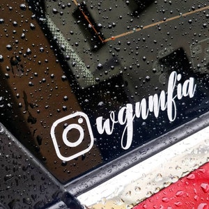 Premium Personalisierter Instagram-Name Aufkleber für Autos, Glas, Geschenke uvm... Weiß