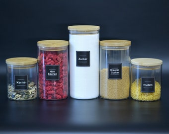 Personalized labels for storage jars set | minimal design | Waterproof | Kitchen | Organization | Laundry| bathroom | household | sticker