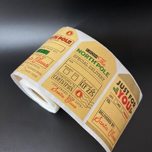 6 Stück Weihnachtsgeschenk-Etikett-Aufkleber | 100% recyceltes Kraftpapier | Set | Handgeschriebener Name | Design Geschenkdekoration