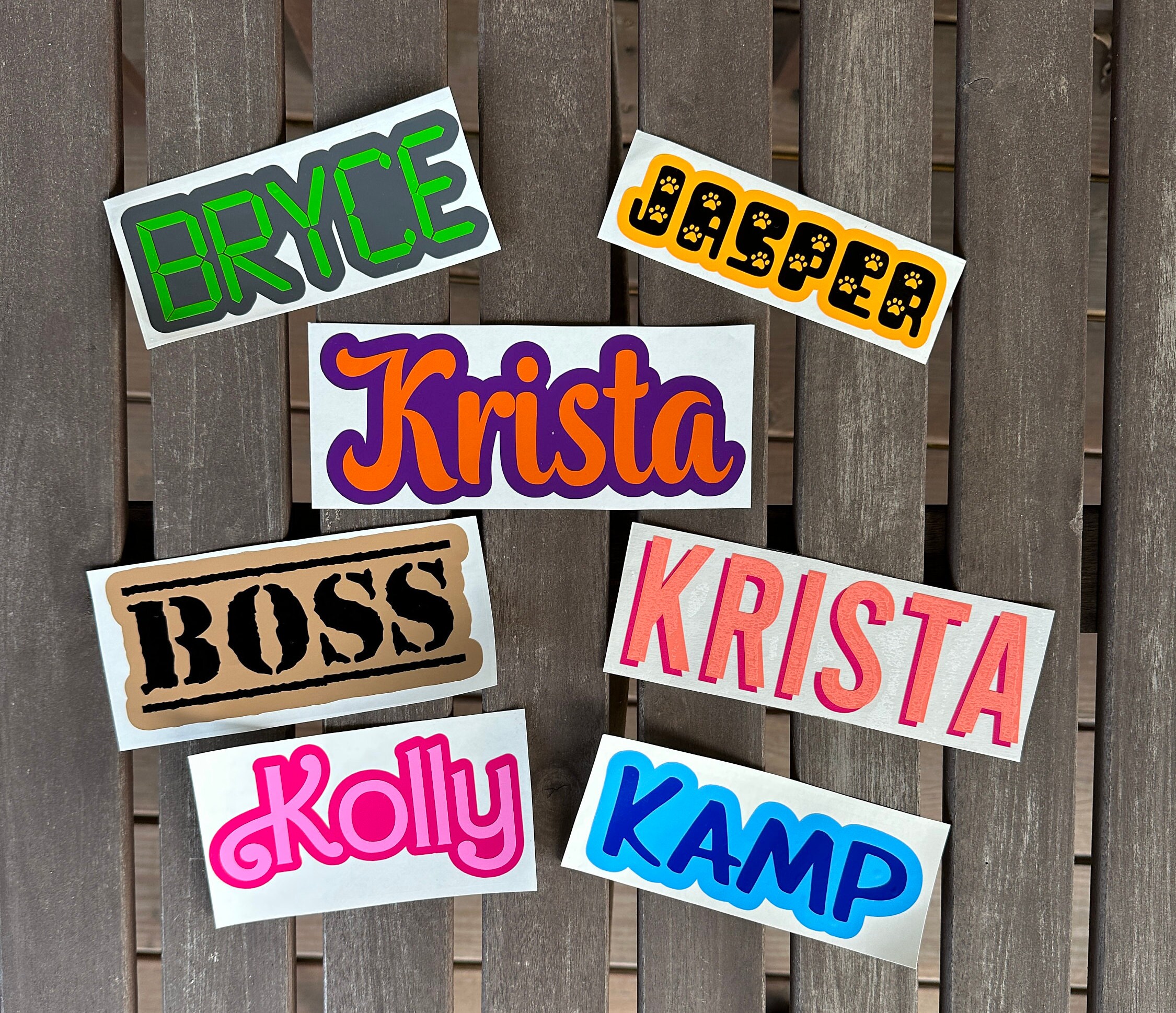 Custom Double-layer Name and Monogram Vinyl Decals - Etsy