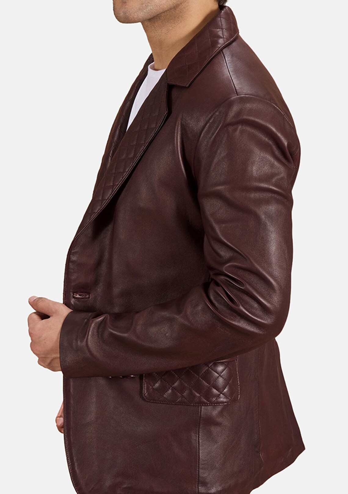 Men's Vintage Leather Blazer Coat Etsy