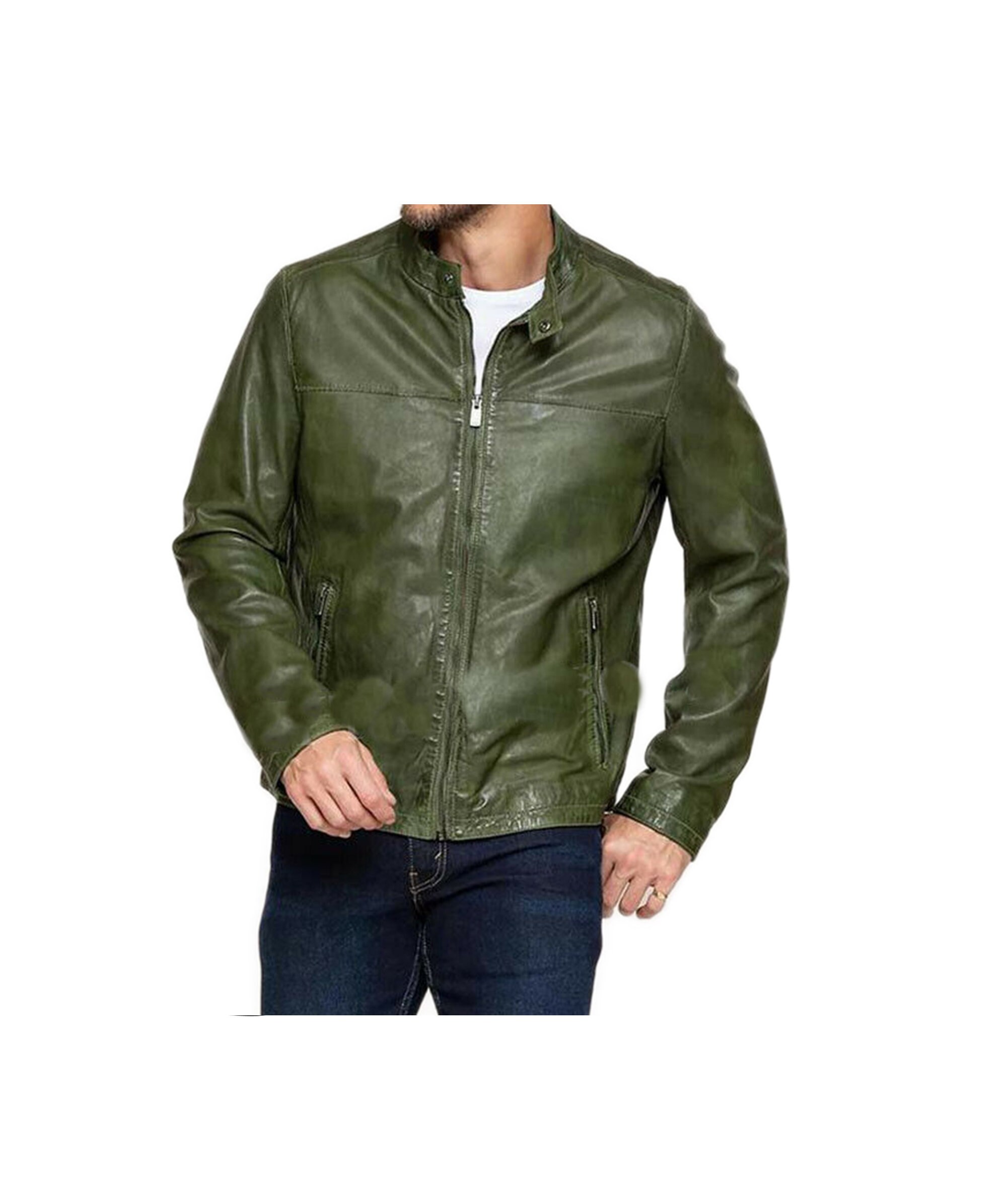 forest green leather jacket