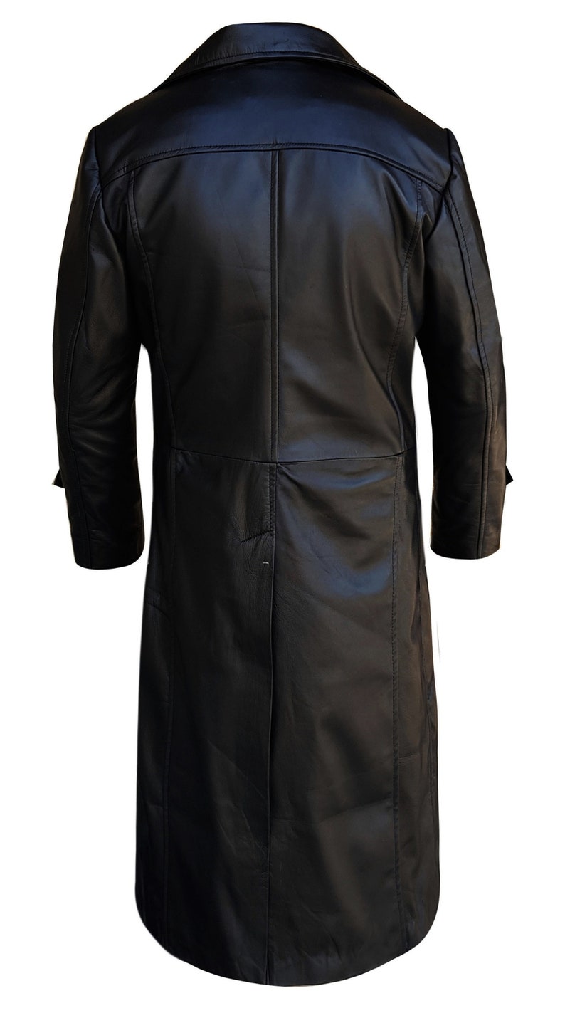 Leather Trench Coat for Men Handmade Black Leather Coat - Etsy