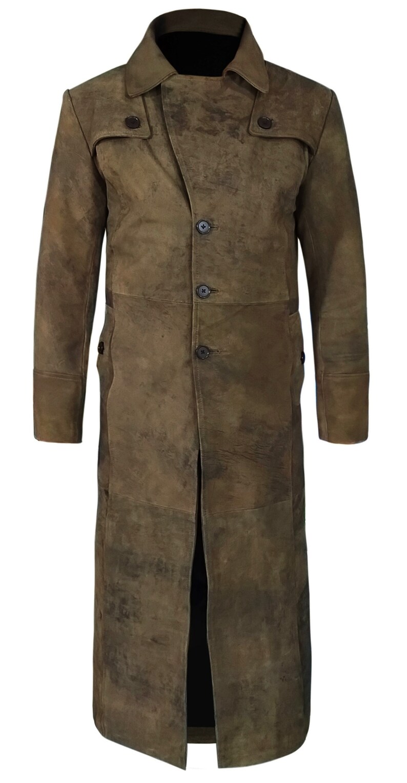 Leather Trench Vintage Coat for Men | Etsy