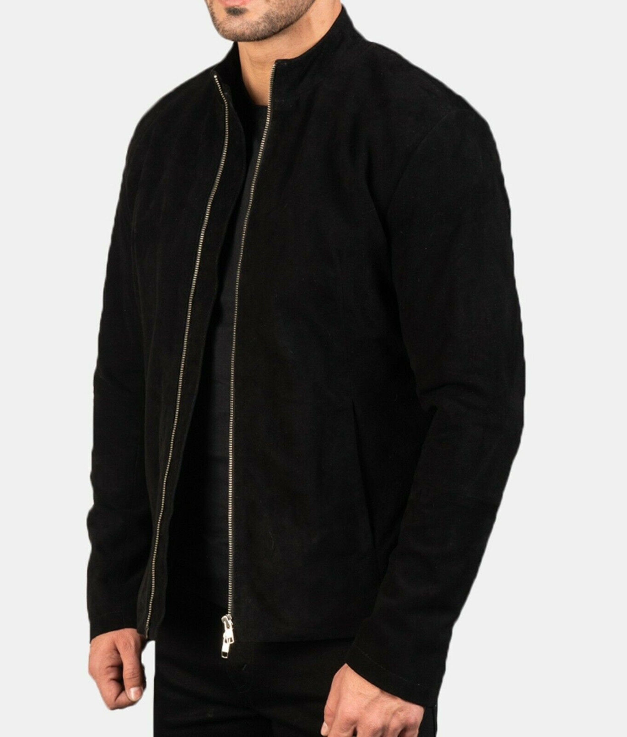 Men Genuine Black Suede Leather Jacket | Etsy