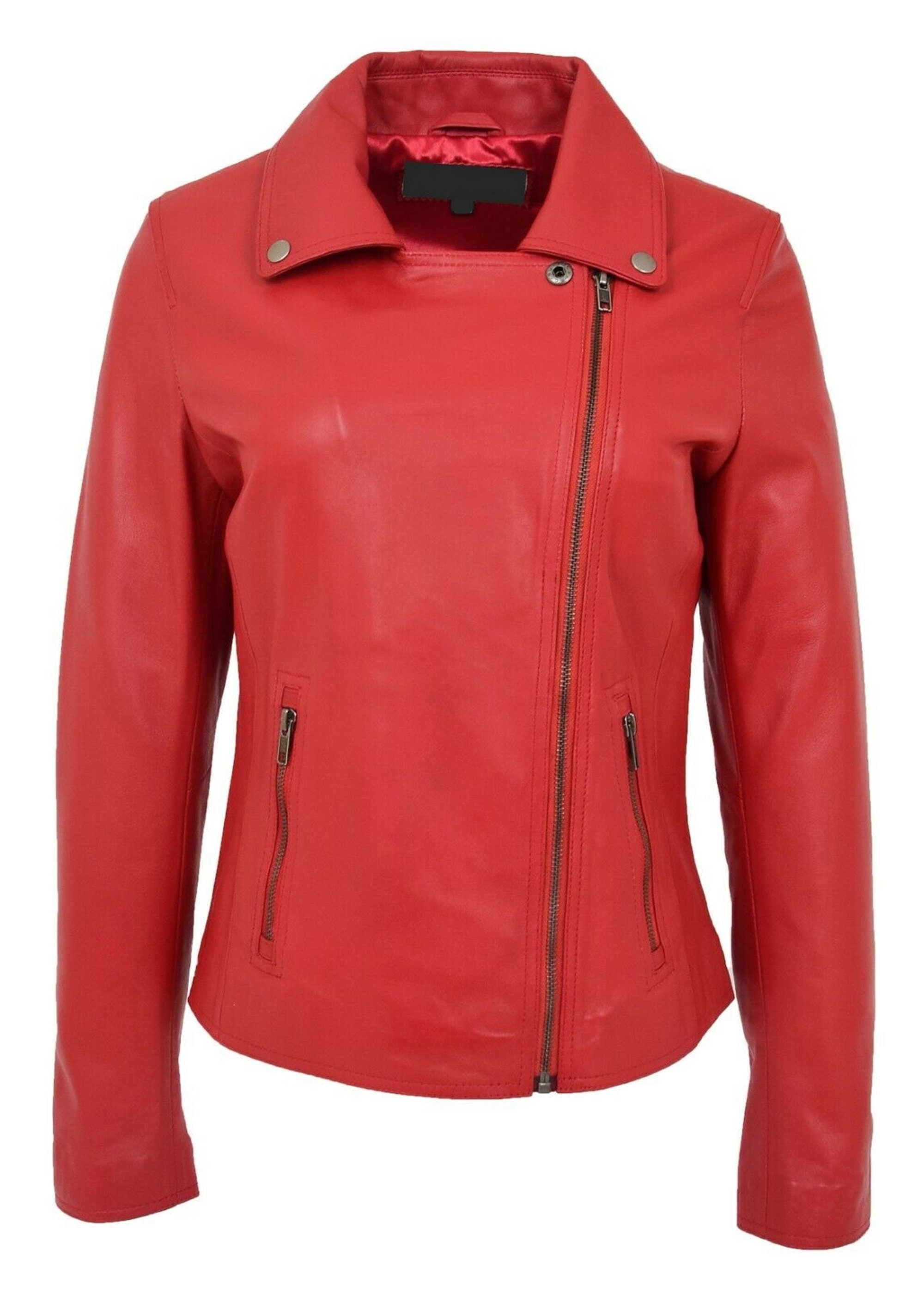 Leather Jacket Red Leather Women Real Leather Women Biker Etsy