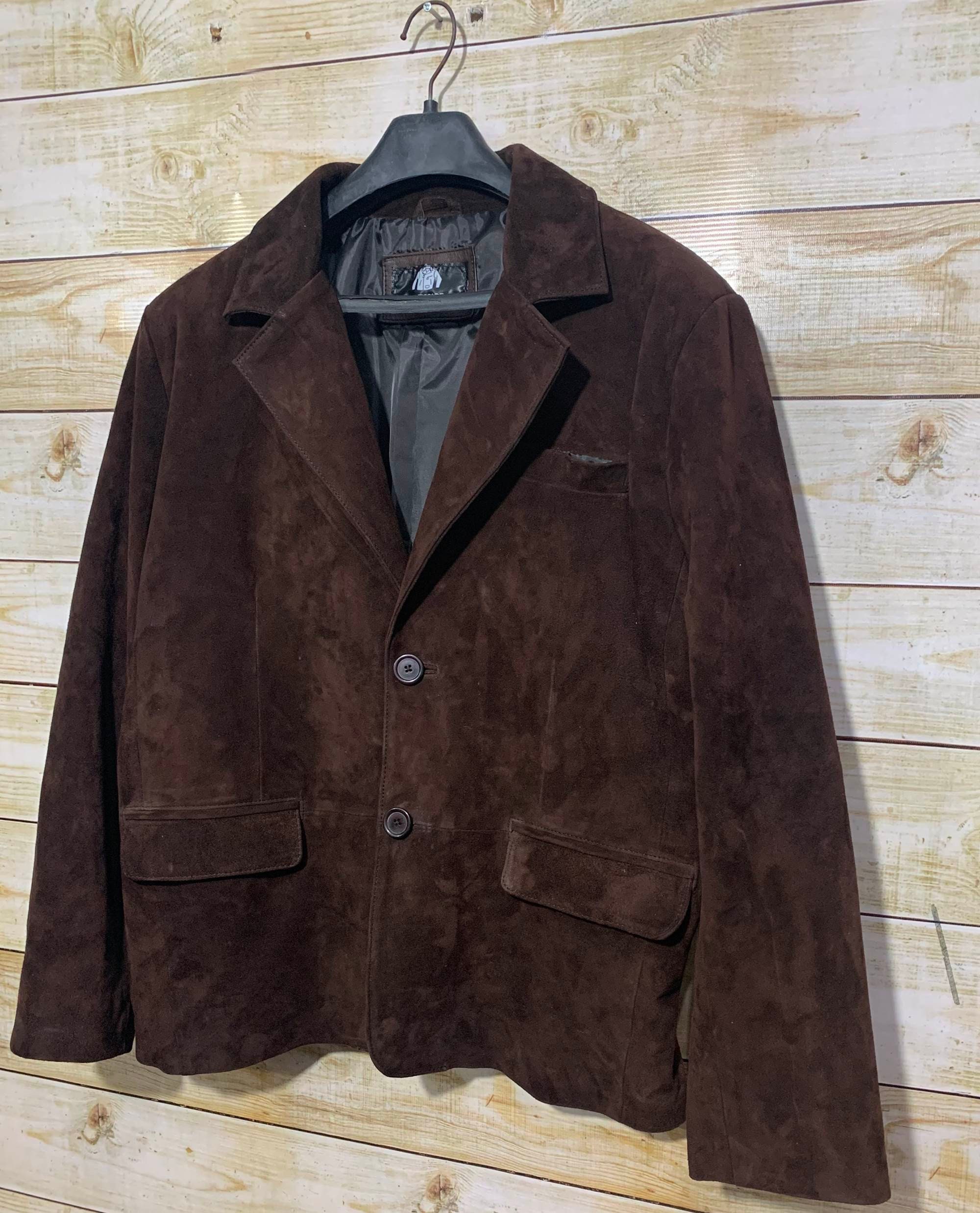 Brown Suede Leather Blazer Coat for Mens Vintage Suede Blazer - Etsy UK