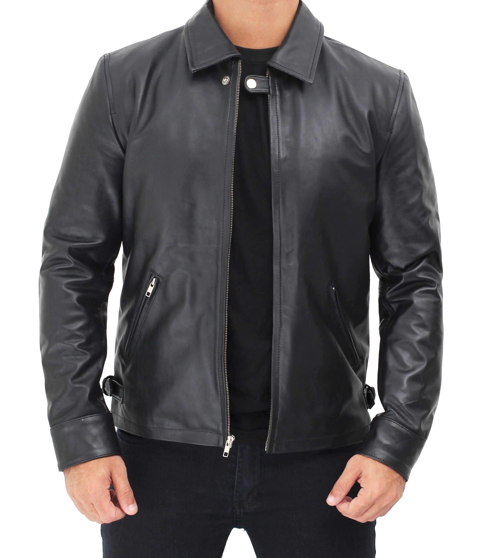 Mens Black Leather Jacket Leather Jacket for Mens | Etsy UK