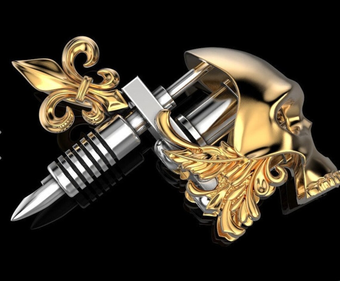 1 pendant tattoo machine with a skull Etsy