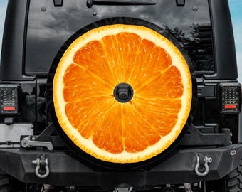 Orange Slice Tire Cover for Jeep, Fruit Tire Cover, Backup Camera Hole, Funny Car accessories for women