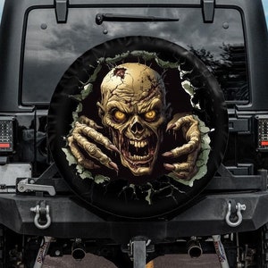 Zombie Spare Tire Cover fit for Jeep, Halloween Tire Cover, Zombie Car accessories, Zombie wheel cover, Unique spare tire covers