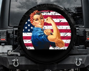 Strong Woman Spare Tire Cover, Female Power Tire Cover, Girl Power Spare Tire Cover, Powerful Woman tire cover, Car accessories for women