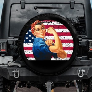 Strong Woman Spare Tire Cover, Female Power Tire Cover, Girl Power Spare Tire Cover, Powerful Woman tire cover, Car accessories for women