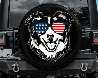 Spare Tire Cover, Australian Shepherd Tire Cover, Car accessories Australian Shepherd owner, Dog Spare Tire Cover with Camera hole