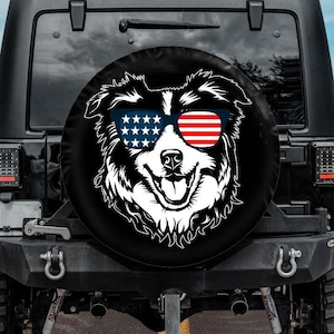 Spare Tire Cover, Australian Shepherd Tire Cover, Car accessories Australian Shepherd owner, Dog Spare Tire Cover with Camera hole
