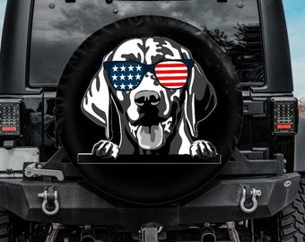 Vizsla Spare Tire Cover for vehicle, Vizsla Tire Cover, Car accessories for Vizsla owner, Dog Spare Tire Cover with Backup Camera hole