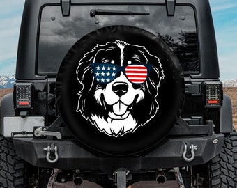 Spare Tire Cover, Bernese Mountain Dog  Tire Cover, Car accessories Bernese Mountain owner, Pet Spare Tire Cover, Camera hole, American