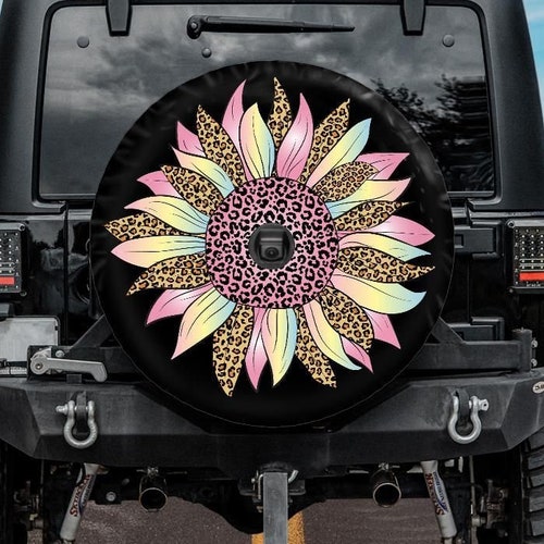 Spare Tire Cover With Blue and Purple Sunflower Design - Etsy