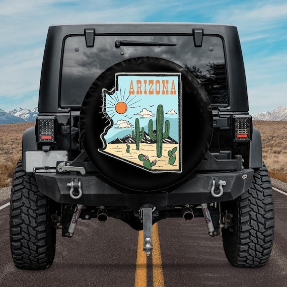 Spare Tire Cover With Arizona State Design Arizona Tire Cover Car Accessories Road Trip Accessories Accessories Arizona Desert Etsy