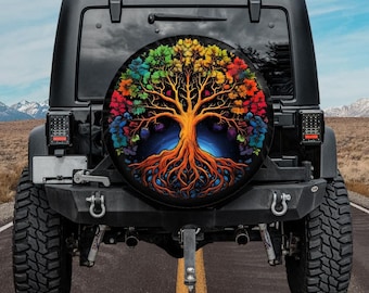 Tire Cover Central Green Woman Sun & Moon Spare Tire Cover (Custom Made to Your tire Size-See menu) Plain Green Spare Tire Cover