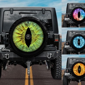 Spare Tire Cover with Dragon Eye, Backup Camera tire cover, Green Dragon Eye Spare Tire Cover, Dragon Spare Tire Cover, Dragon Car accessory