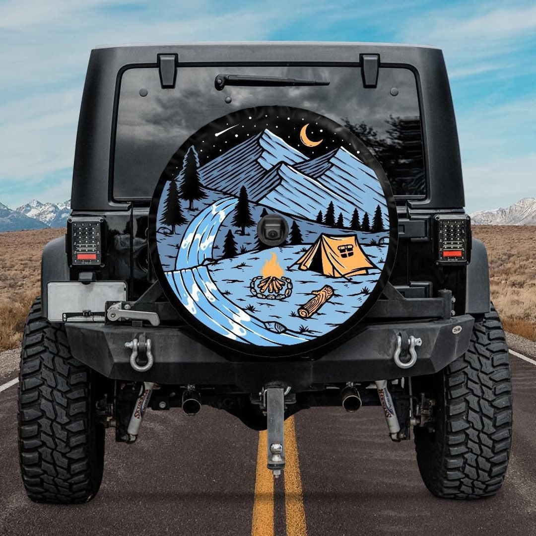 Spare Tire Cover With Nature Camping Design Mountains Tire Etsy