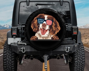 Spare Tire Cover, Springer Spaniel, Dog Spare Tire Cover, Car accessories dog owners, Spare wheel cover for Jeep