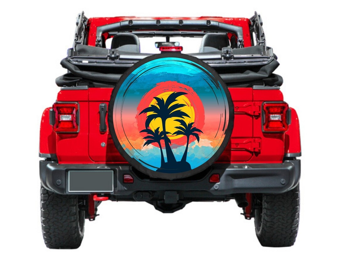 Spare Tire Cover Beach Summer Palm Trees Tire Cover Car Etsy Finland