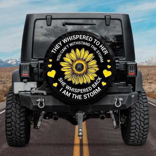 Kll Plump Sunflower And Sketch Tire Cover,Universal Wheel Tire Cover For Trailer, Rv, Suv, Truck
