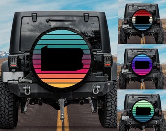 Spare Tire Cover with Pennsylvania state outline design, Backup Camera tire cover, Pennsylvania  Tire Cover, Pennsylvania wheel cover